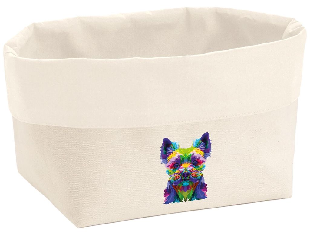 Huuraa Organizer Yorkshire Terrier Colorful 3 Liter Medium Canvas Baumwolle Utensilo Geschenkidee