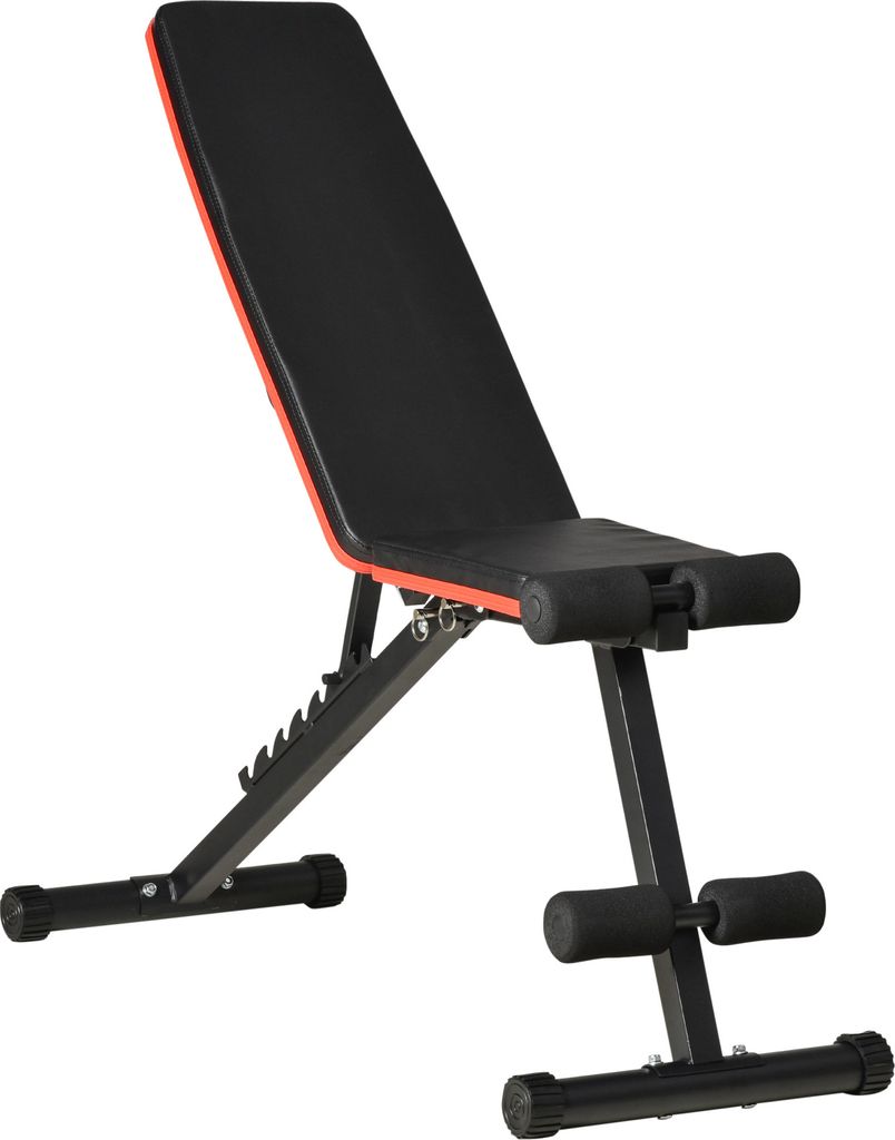 HOMCOM klappbare Hantelbank, 2-in-1-Hantelbank aus Stahl mit verstellbarer Höhe, neigbare Rückenlehne in 7 Positionen, für Heimtraining, Fitness...