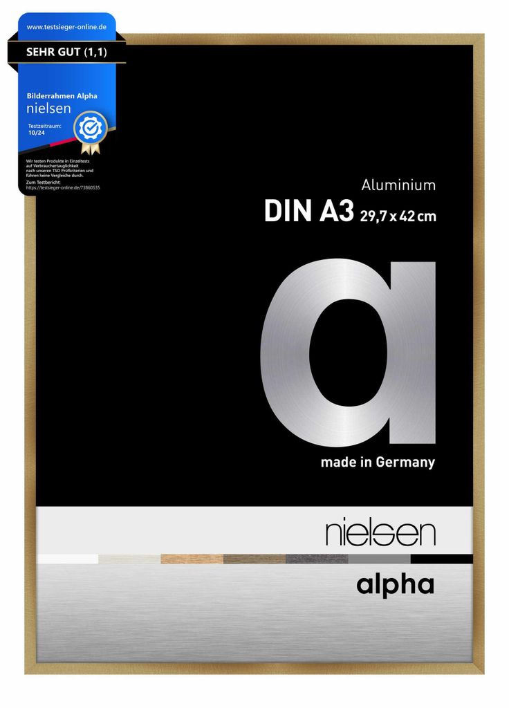 nielsen Aluminium Bilderrahmen Alpha, 29,7x42 cm (A3), Produktbild 