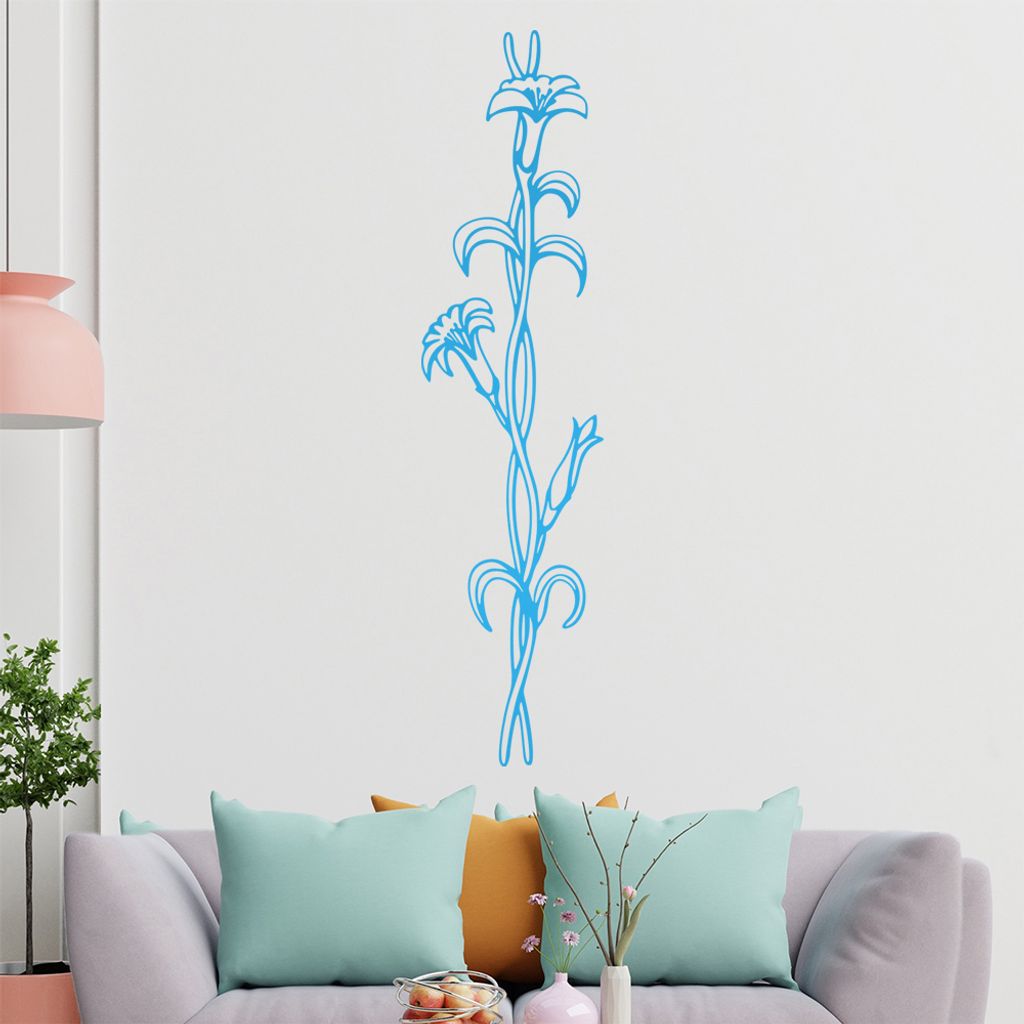 Blumen - Ranken Wandtattoo in 6 Größen - Wandaufkleber Wall Sticker - Dekoration, Küche, Wohnzimmer, Schlafzimmer, Badezimmer
