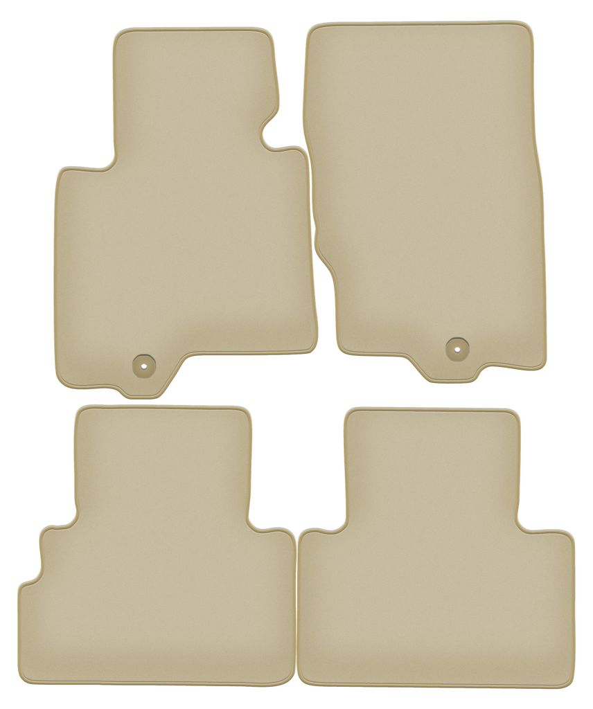 Velours-Fußmatten PREMIUM beige passend für Infiniti FX II (2008-2017, SUV) – mit Befestigungen – passgenau