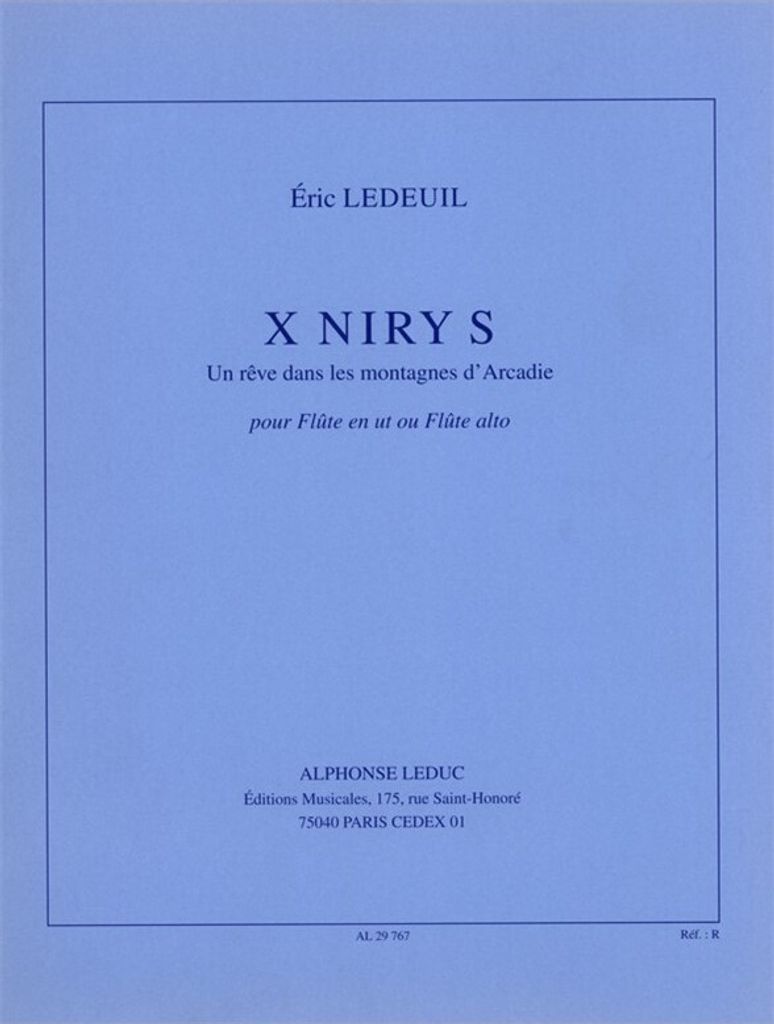 X Niry S un reve dans les montagnes d'Arcadie pour flute en ut ou flute alto
