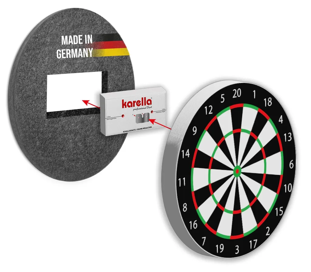 Karella Isolation Acoustique Compact Ø45 cm pour Cible de Fléchettes