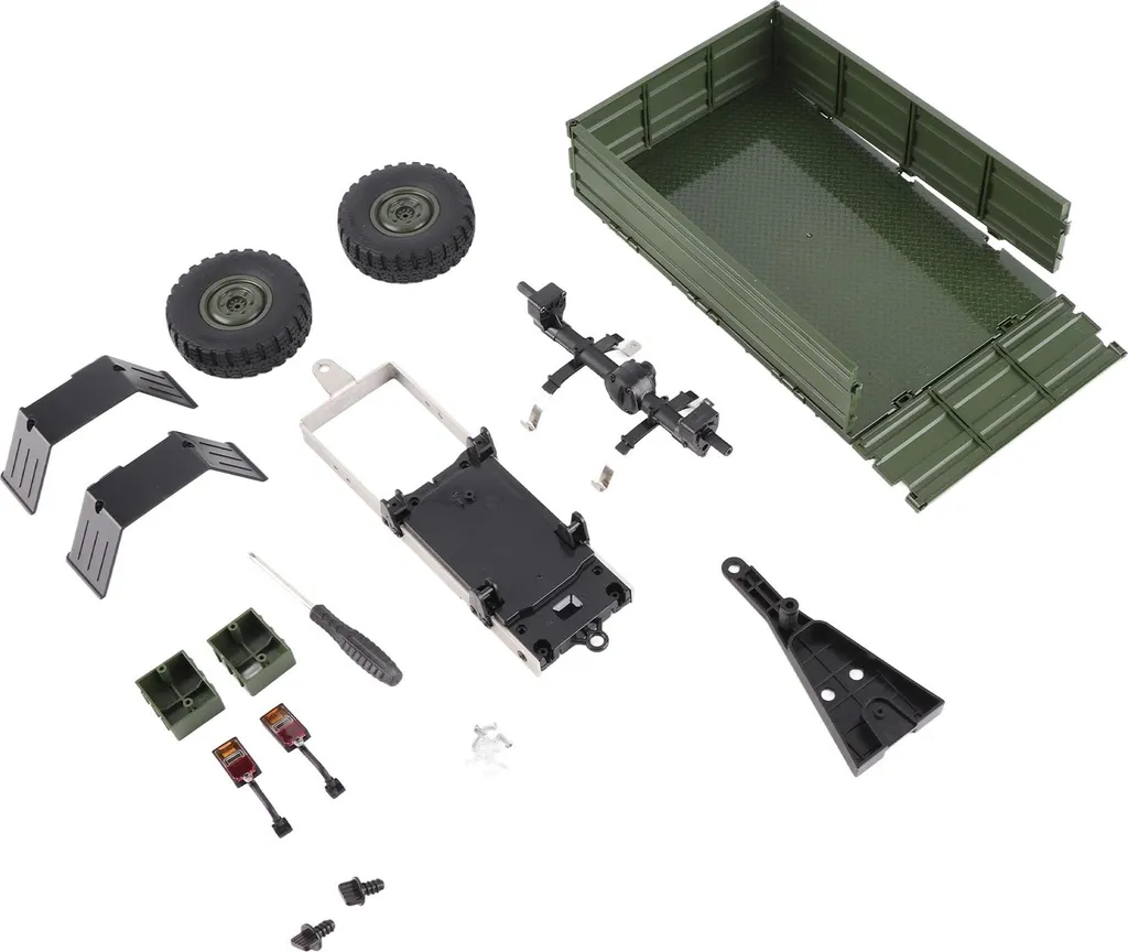 Ricambi P06 Unimog: Rimorchio Cargo Verde 1:12 - Alta Resistenza