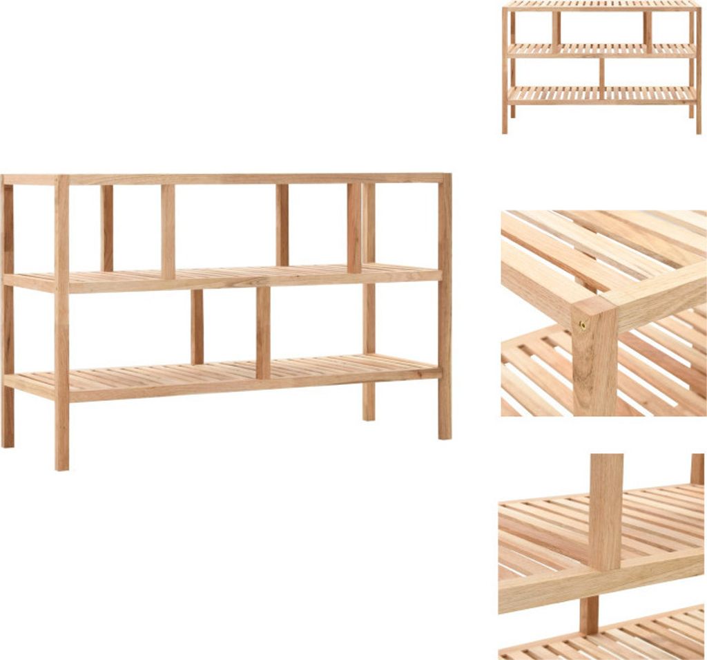 vidaXL Badregal Massivholz Walnuss 100x40x65 cm - Bücherregale & Bücherschränke