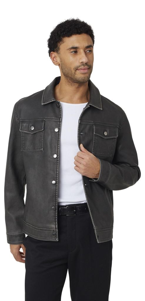Brave Soul - Shacket für Herren, PolyurethanWH365 (L) (Schwarz)