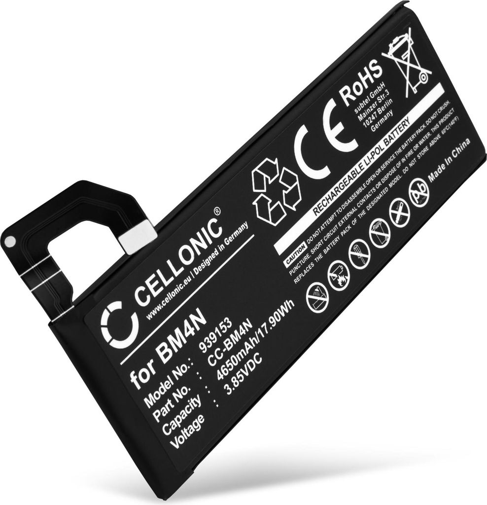 CELLONIC 1x Akku für Mobilfunk Kompatibel mit Xiaomi Mi 10, Mi 10 5G, Mi 10S 5G, BM4N - (4650mAh, 3.85V)