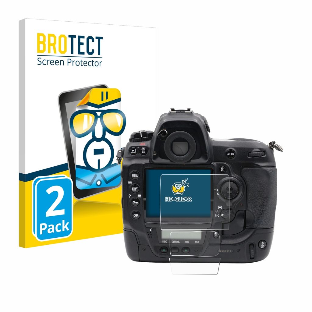 2x Für Nikon D3x Schutzfolie BROTECT Displayschutz Display Schutz Folie Klar Transparent