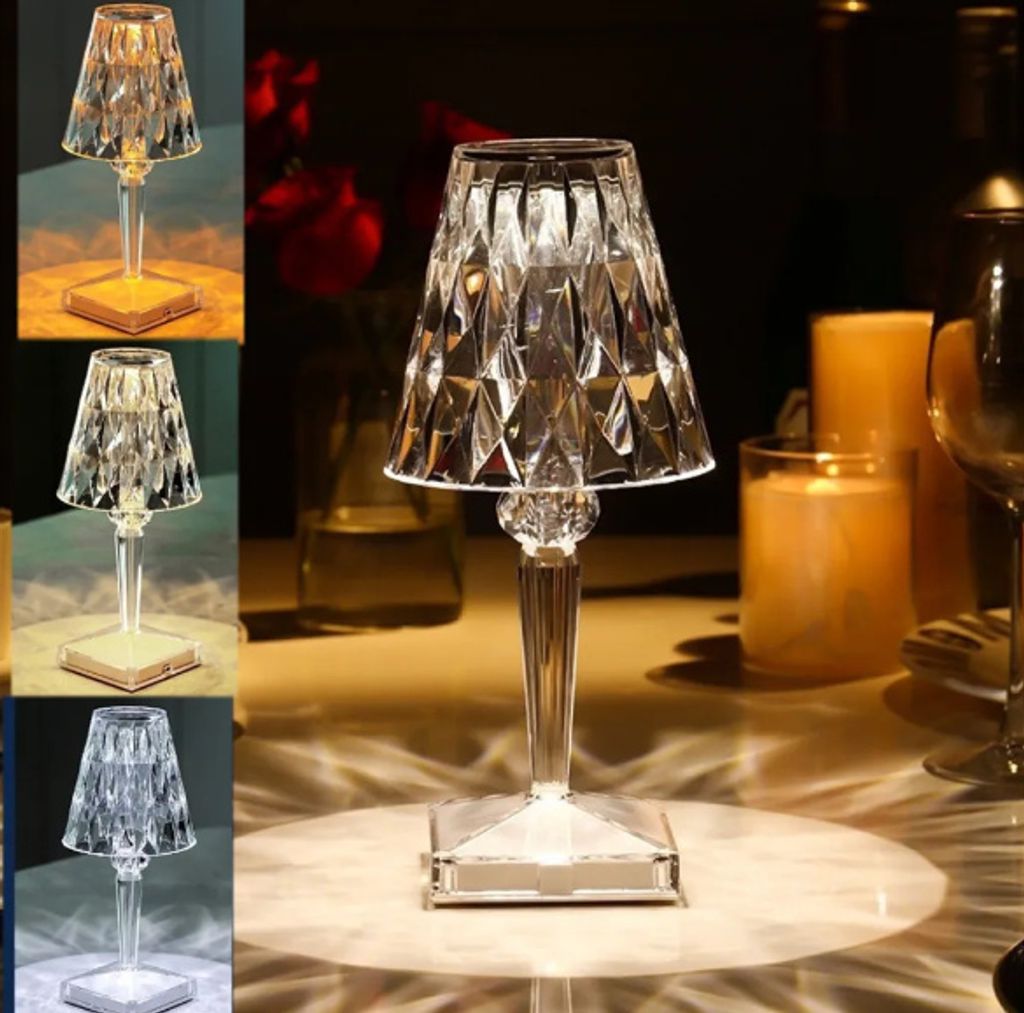 USB Diamant Tischlampe Acryl Dekoration Licht für Bar Schlafzimmer Nachttisch Kaffee Kristall LED Schreibtischlampen Geschenk Nachtlichter Beleuchtung