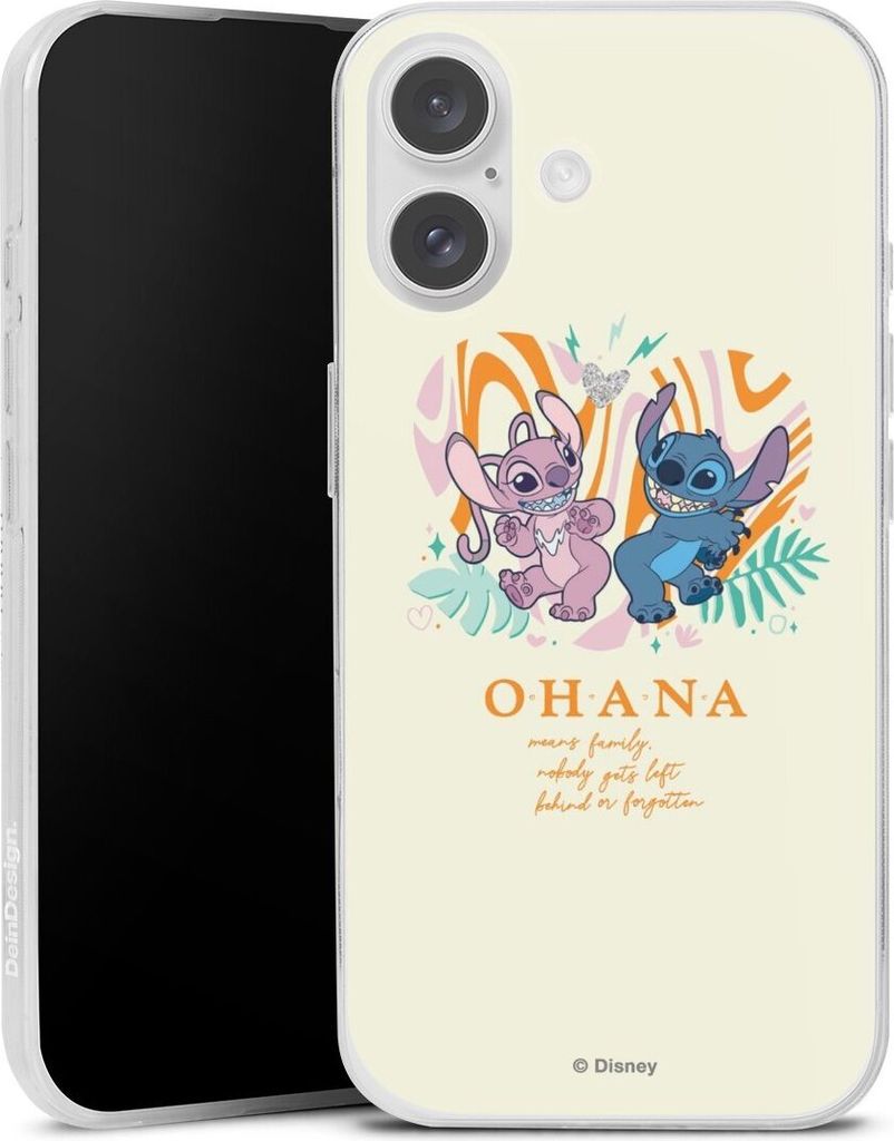 DeinDesign Slim Hülle für Apple iPhone 16 Silikon Case Ultra Dünn Handyhülle Disney Offizielles Lizenzprodukt Lilo & Stitch