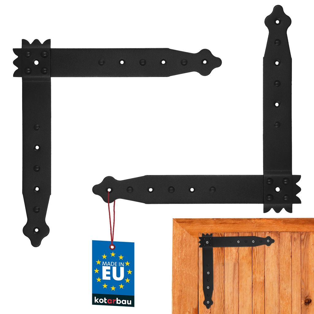 KOTARBAU Fensterwinkel 250 x 250 1 Paar Bauwinkel Flachwinkel Eckwinkel Winkel Zierwinkel Pulverbeschichtung Schwarz Holzverbinder Verbinder