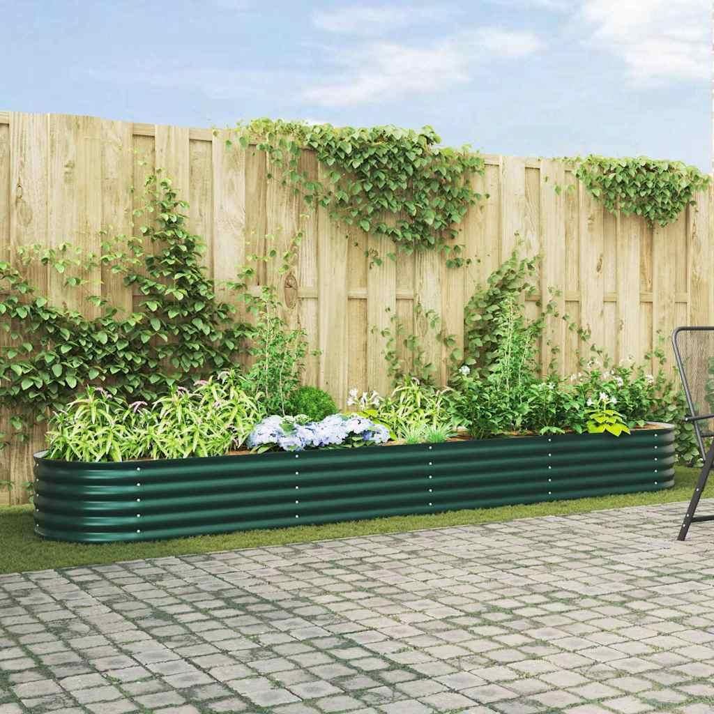 vidaXL Hochbeet Grün 400 x 80 x 44 cm Stahl