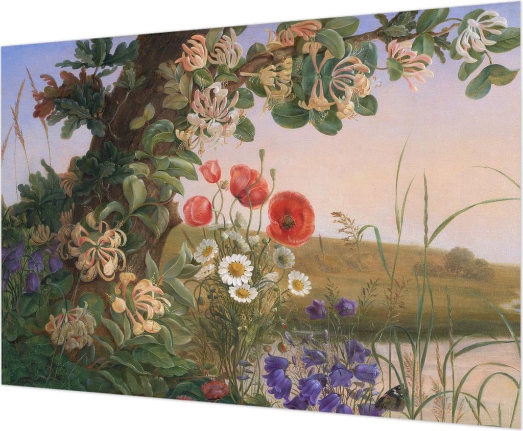 Wandtapete - Dekorative Tapete für Wohnzimmer - Tapetenfolie für Wanddekoration - 208x146 cm - Blumenidylle