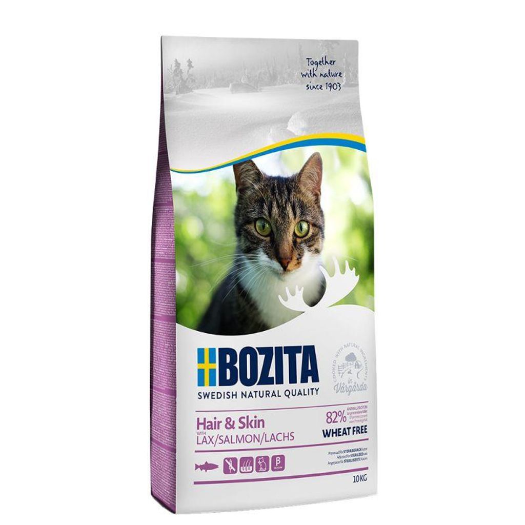 Bozita - Trockenfutter Katze - Hair & Skin Wheat free mit Lachs - 10 kg