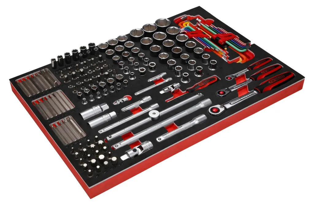 Fini les outils perdus avec ce jeu de douilles 159 pces en module mousse