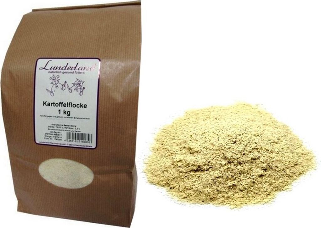 Lunderland Kartoffelflocke 1kg BARF gegart und geflockt Produktbild 
