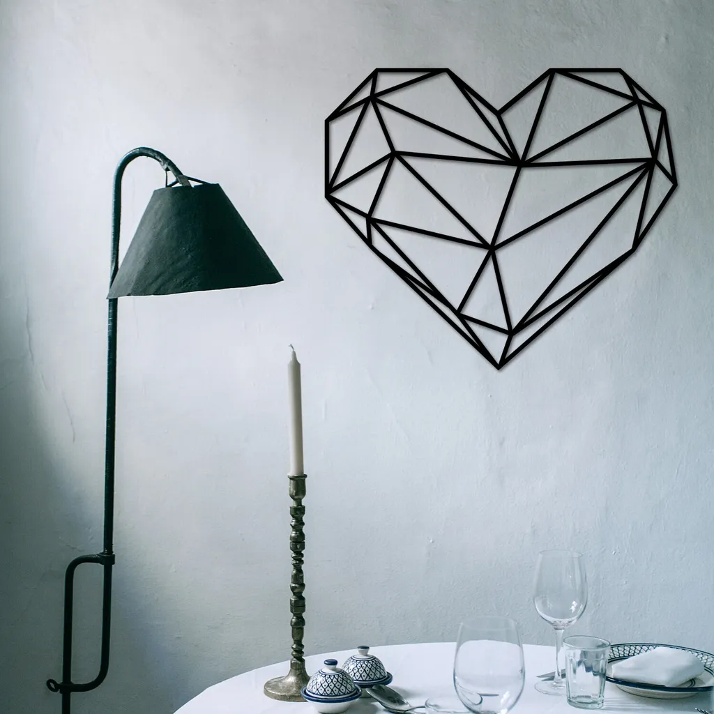 GORGECRAFT Set Di 4 Decorazioni Murali A Cuore In Acciaio Nero, Dimensioni Variabili (da 11 A 31 Cm). Sculture Minimaliste Per Parete, Romantiche Per Soggiorno, Camera, San Valentino.
