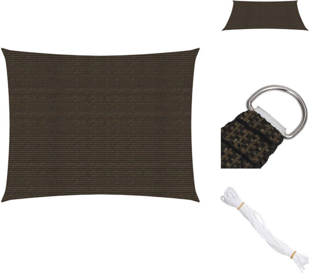 vidaXL Sonnensegel 160 g/m² Braun 2,5x4 m HDPE - Sonnenschirme & Sonnenschutze