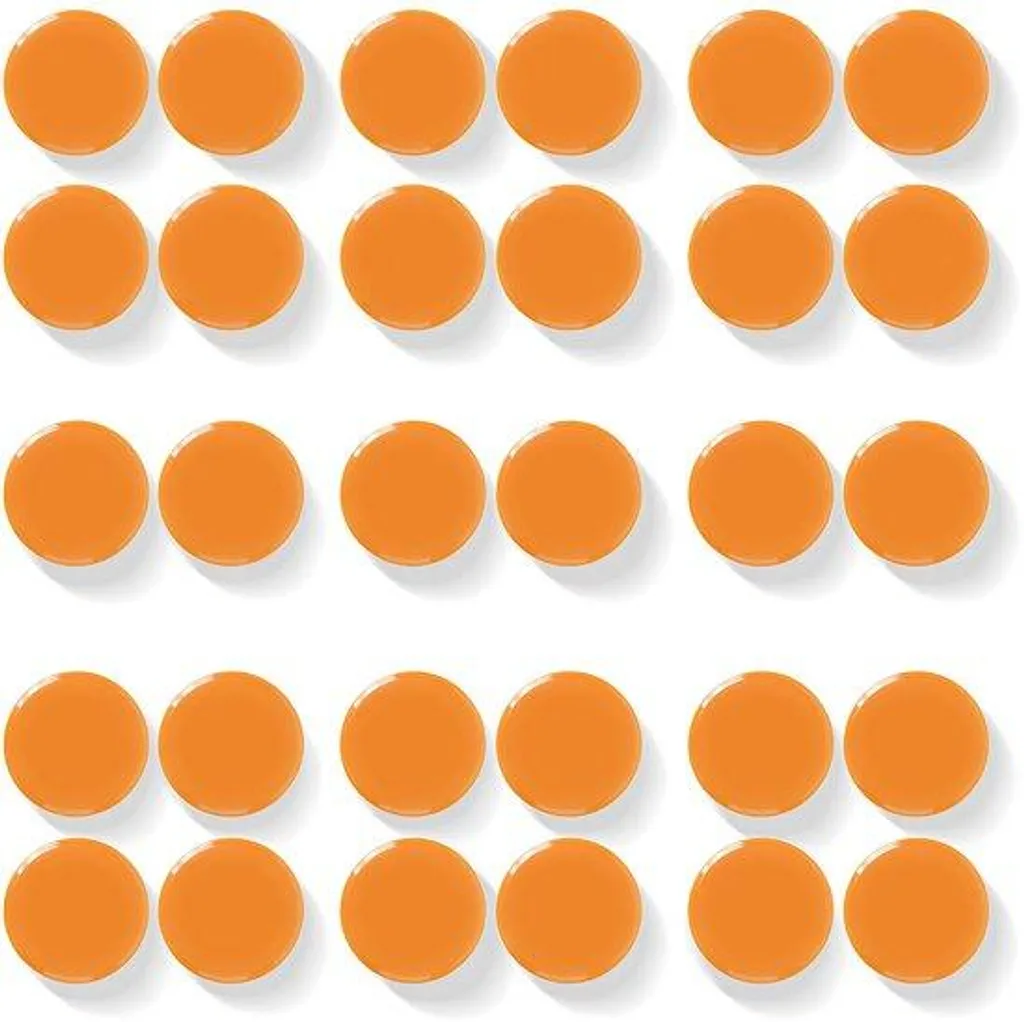 30 Aimants Puissants Orange pour Tableau Blanc et Surface Magnétique