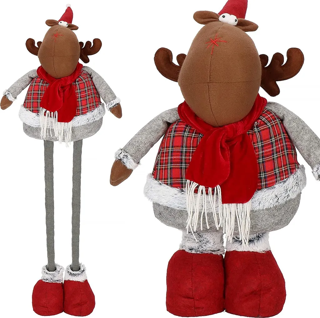Décoration Noël Renne Géant Ajustable pour Entrée et Pied du Sapin 95cm
