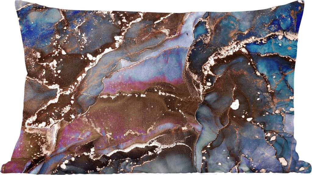 MuchoWow Zierkissen Sofakissen Wohnzimmer Dekokissen 60x40 cm Marmor - Gold - Rosa - Kopfkissen - Polster mit Foto