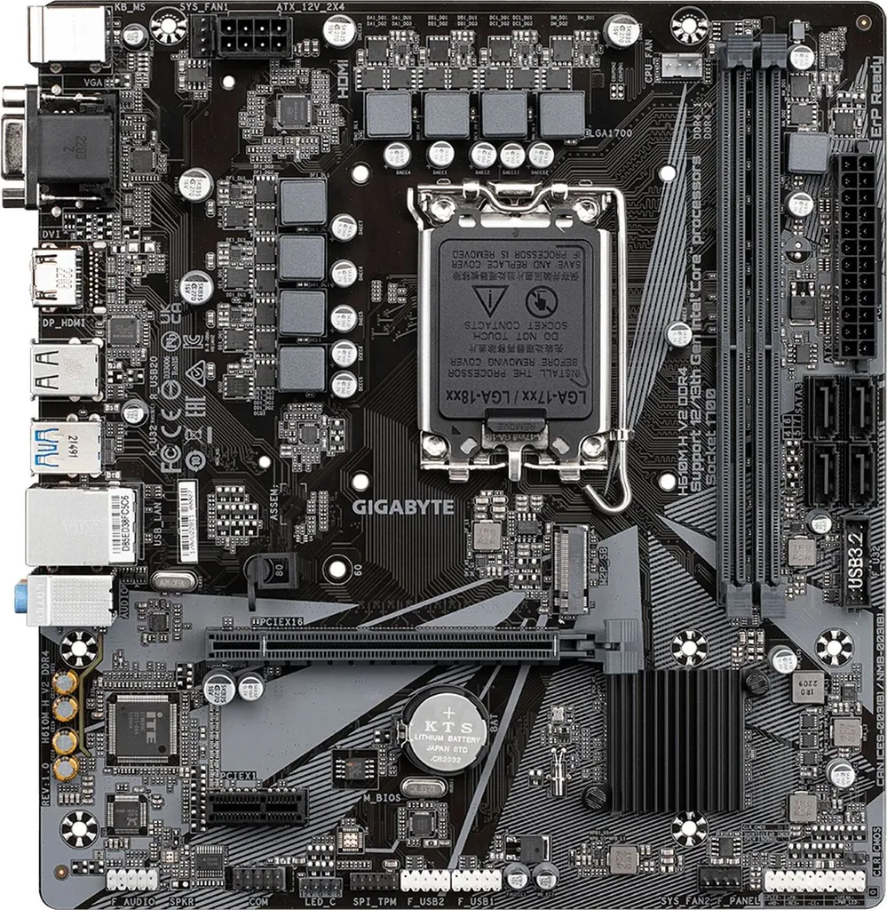 Carte mère évolutive Gigabyte H610M S2H V3 DDR4 pour réparer un PC