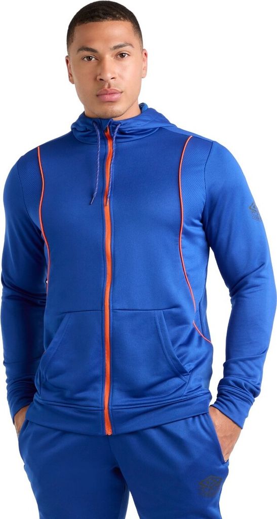 Umbro - "Pro" Hoodie mit durchgehendem Reißverschluss für Herren - Training UO1719 (M) (Surf /Vermillion Orange)