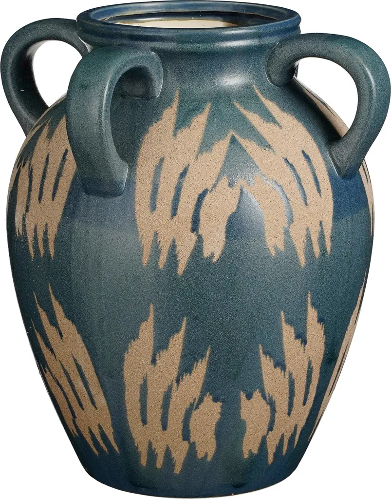 Vase Bleu Foncé Caldo en Céramique Artisanale Design 36cm