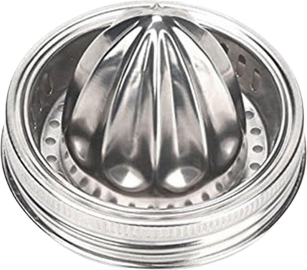 Deckel für Einmachglas-Entsafter, Edelstahlgriff mit Zitruspresse, breite Öffnung, Entsafteraufsatz zum Einmachen, manuelle Saftpresse mit auslau...