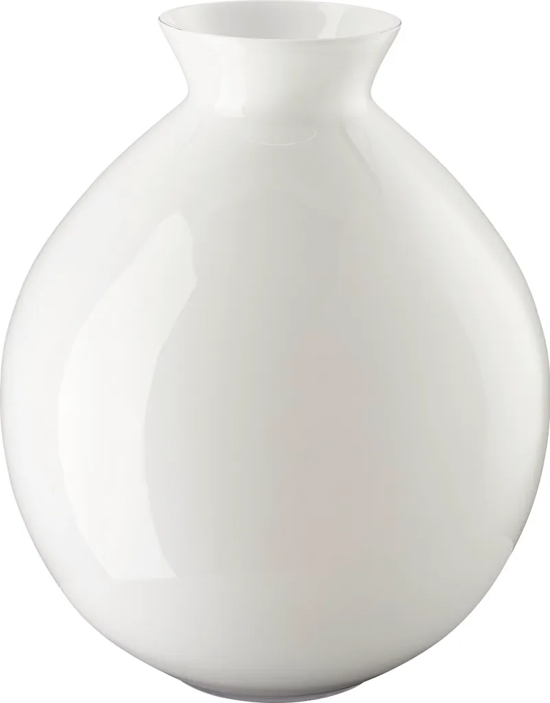 Vase en Verre Blanc Opalin 33 cm Rosenthal Silvana au Design Scandinave