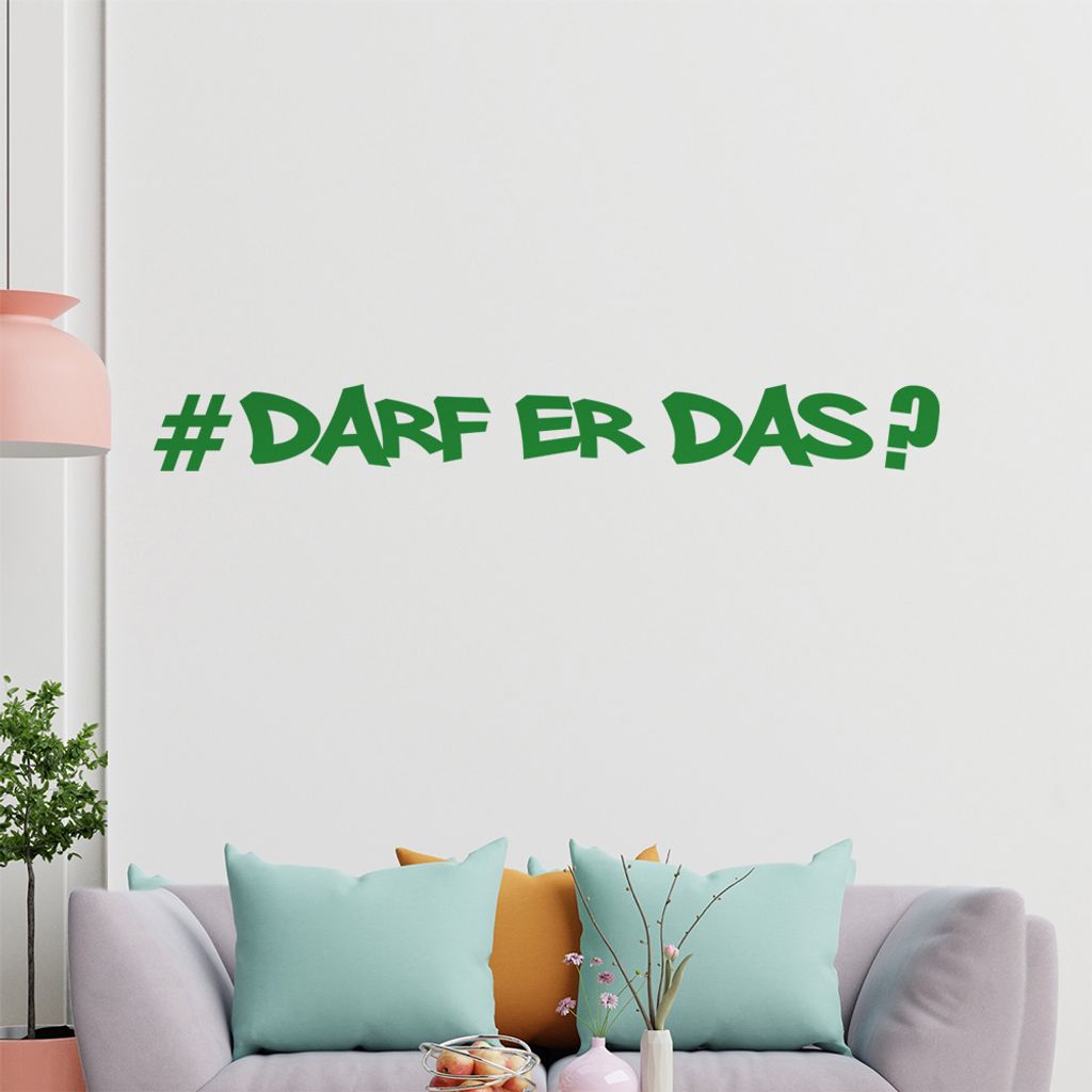 KIWISTAR #Darf er das? - Hashtag # Zeichen Wandtattoo in 6 Größen - Wandaufkleber Wall Sticker - Dekoration, Küche, Wohnzimmer, Schlafzimmer, Ba...