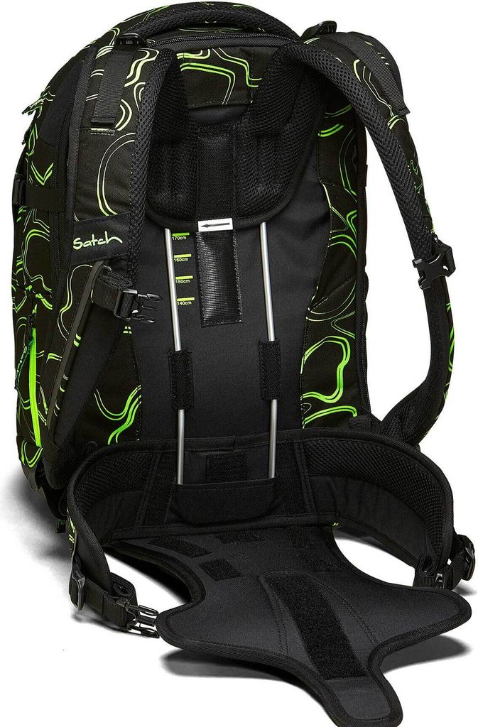 satch Schulrucksack Match Green Sup schwarz neongrün Produktbild 10