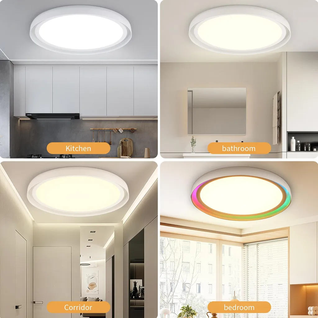 Plafonnier LED RVB 33x33x37cm avec Télécommande pour un Éclairage Variable - 4