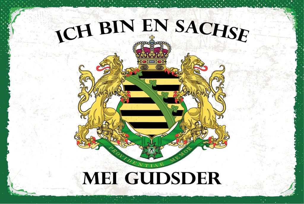 vianmo Holzschild 12x18 cm Ich bin ein Sachse mei gudsder