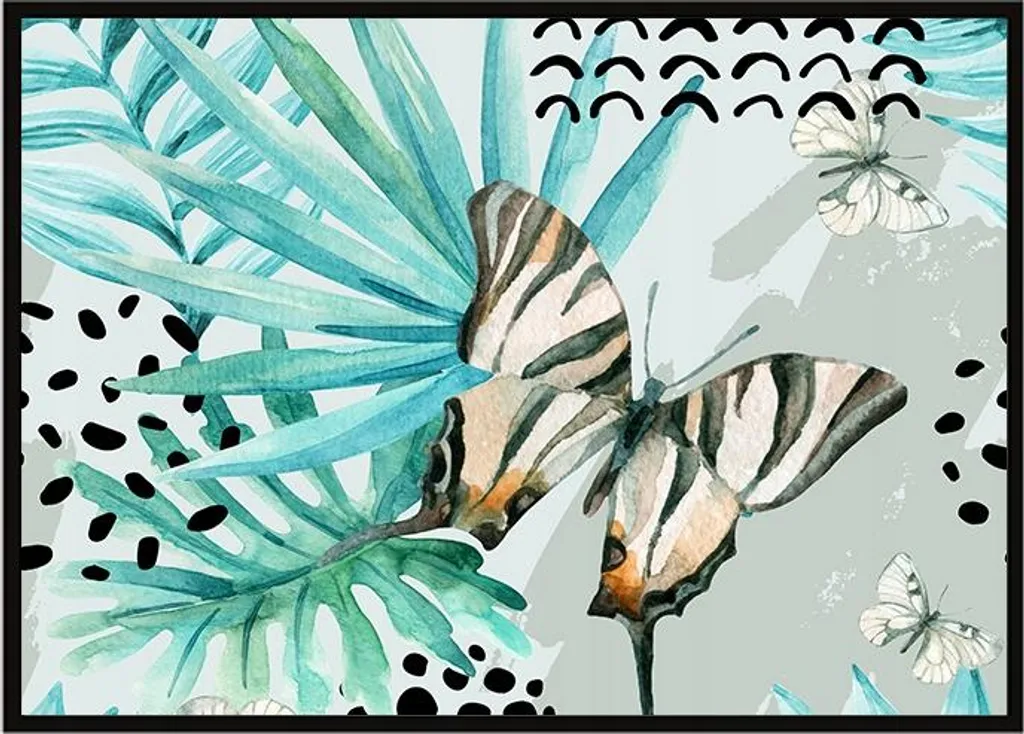 Affiche Encadrée Papillon P1005 - Grand Format 53x73 cm Haute Qualité