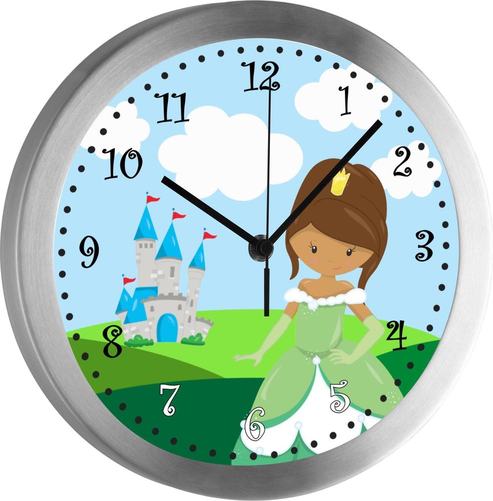 Funkuhr, Kinder Wanduhr, Kinderuhr, Kinderzimmer Prinzessin
