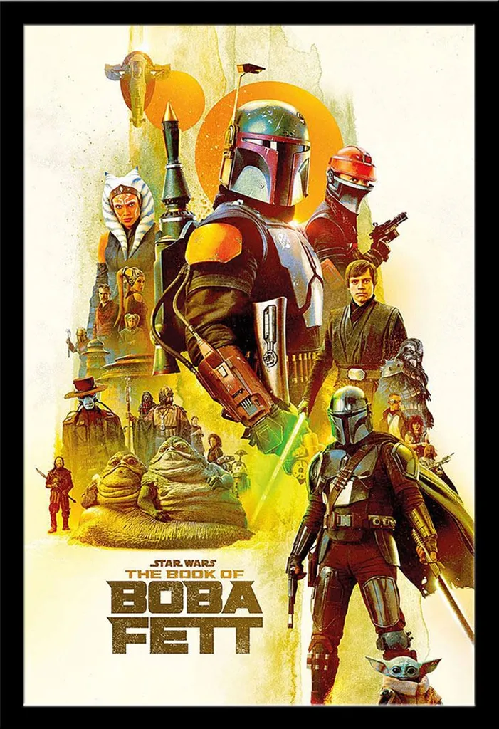 Décoration Murale Star Wars Boba Fett Encadrée pour Salon ou Bureau 61x91