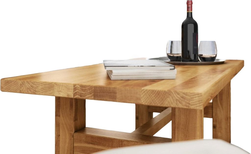 Couchtisch Ringo aus Wildeiche massiv 80x80x40 cm mit Produktbild 