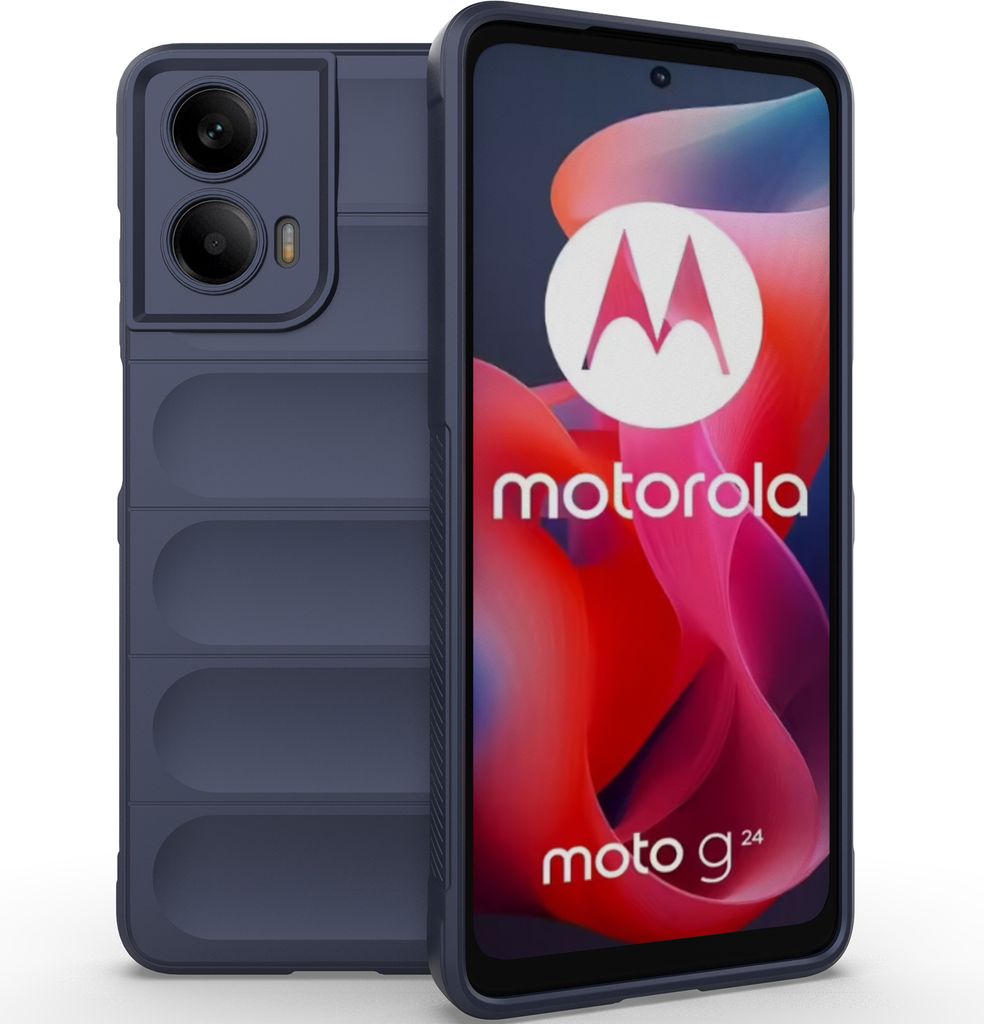 Handyhülle für Motorola Moto G24 Weich TPU Silikon Stossfest Anti-rutsch Hülle Dunkelblau