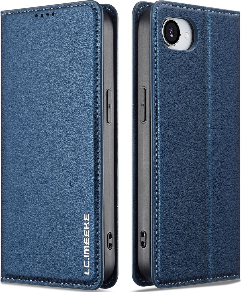 Custodia magnetica in pelle flip per iPhone 16e, con slot Immagine del prodotto 