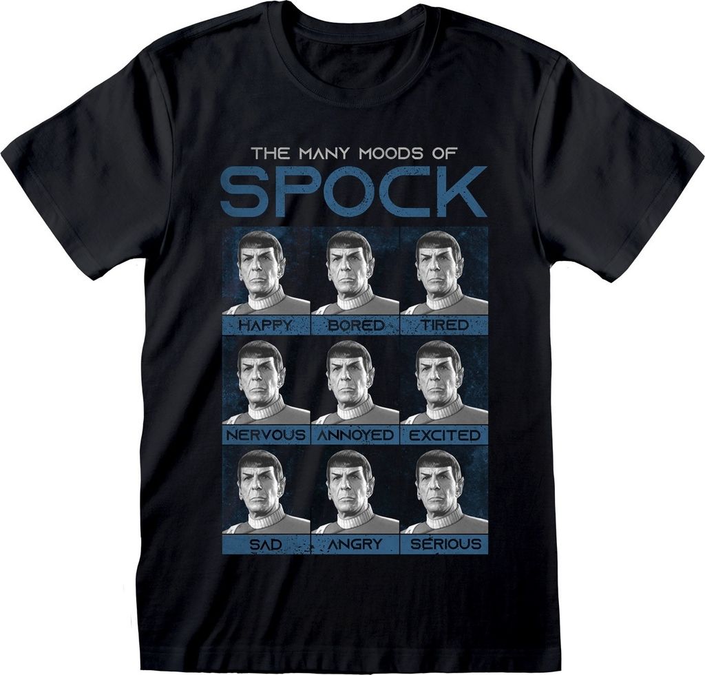 Star Trek Tričko L Black Uni Mnoho nálad Spocka Obrázok produktu 1