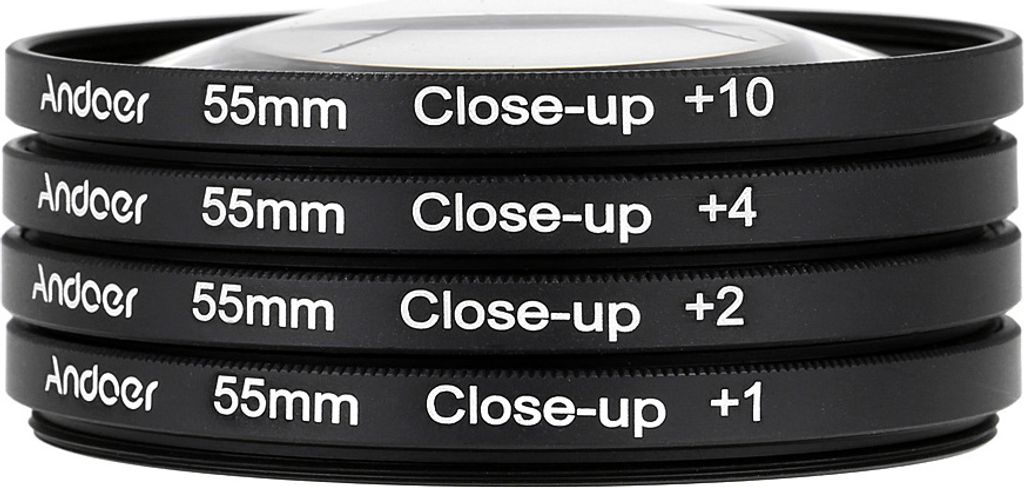 55mm Nahaufnahme Makro Filtersatz +1 +2 +4 +10 mit Tasche Produktbild 