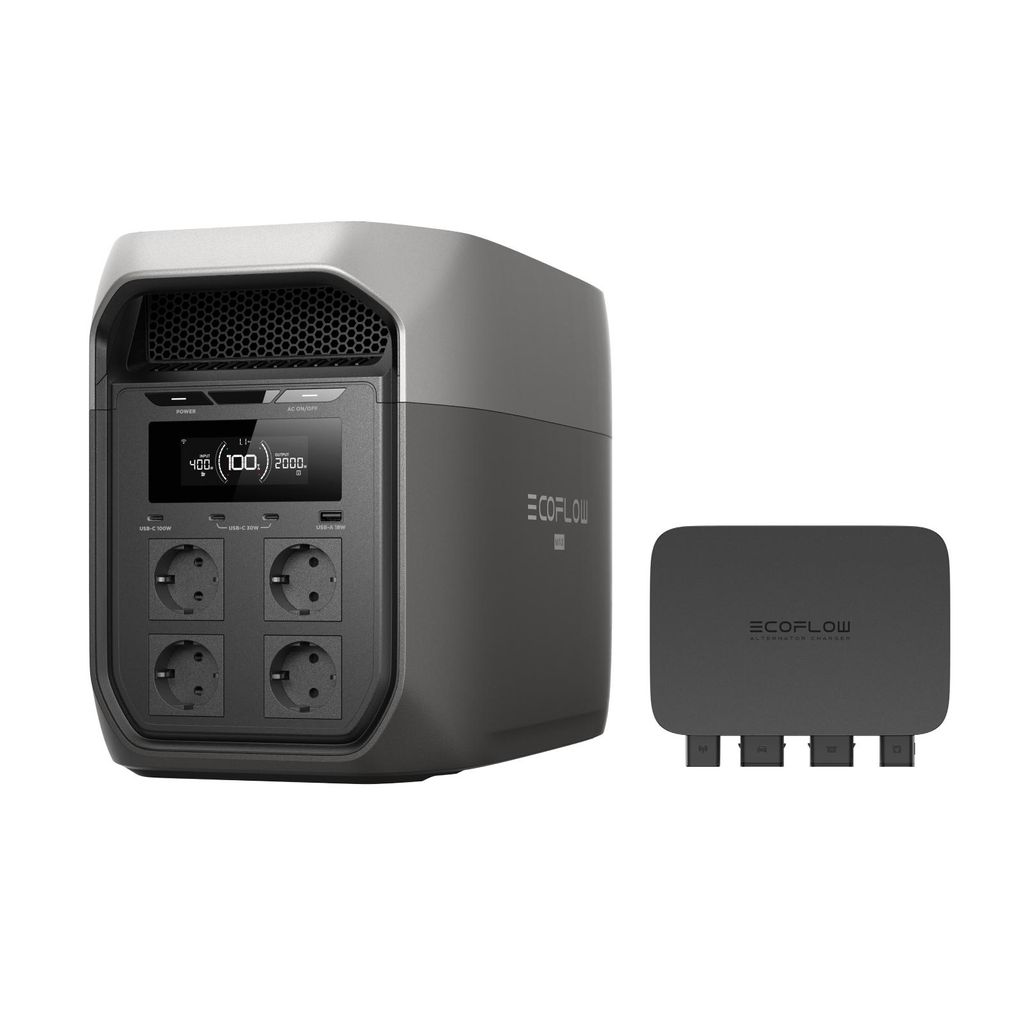 EF ECOFLOW DELTA 3 Max tragbare Powerstation, 2 048 Wh LiFePO4 Batterie, 2 400 W X-Boost Ausgang, 0–80 % Ladung in nur 51 Minuten