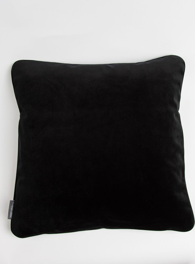 Samtkissen Keder und Federfüllung schwarz 50x50cm