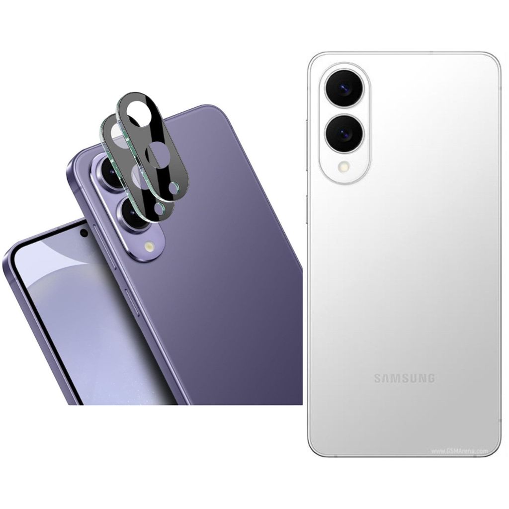 CLM-Tech 2X Kameraschutz kompatibel mit Samsung Galaxy S25 Edge Kameraglas Panzerfolie Panzerglas Crystal Clear Kameraschutzfolie 9H Glas Schutz Gl...