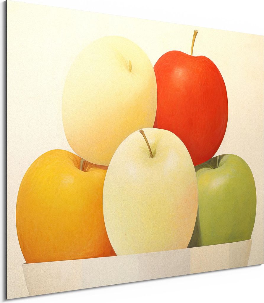 DEQORI Alu-Dibond Bild Weiß 40x30 cm 'Stillleben in Farbe' Wandbild Metall dünn Design