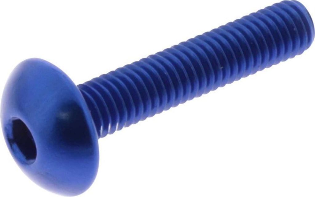 Linsenschraube JMP Bolt M5x0,8mm 25mm Aluminium blau