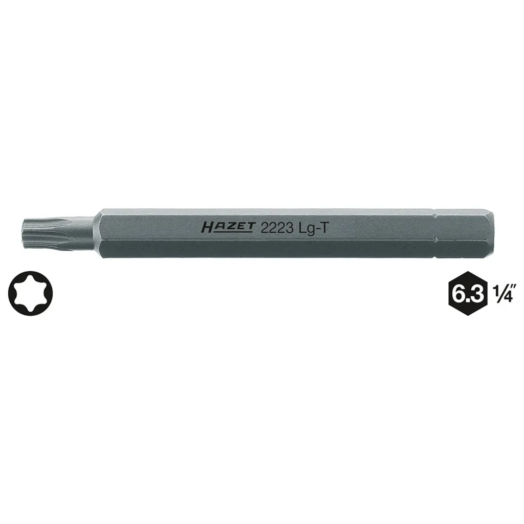 Inserto Hazet 2223LG-T30 Torx T30 Lungo - Acciaio 59-61 HR C