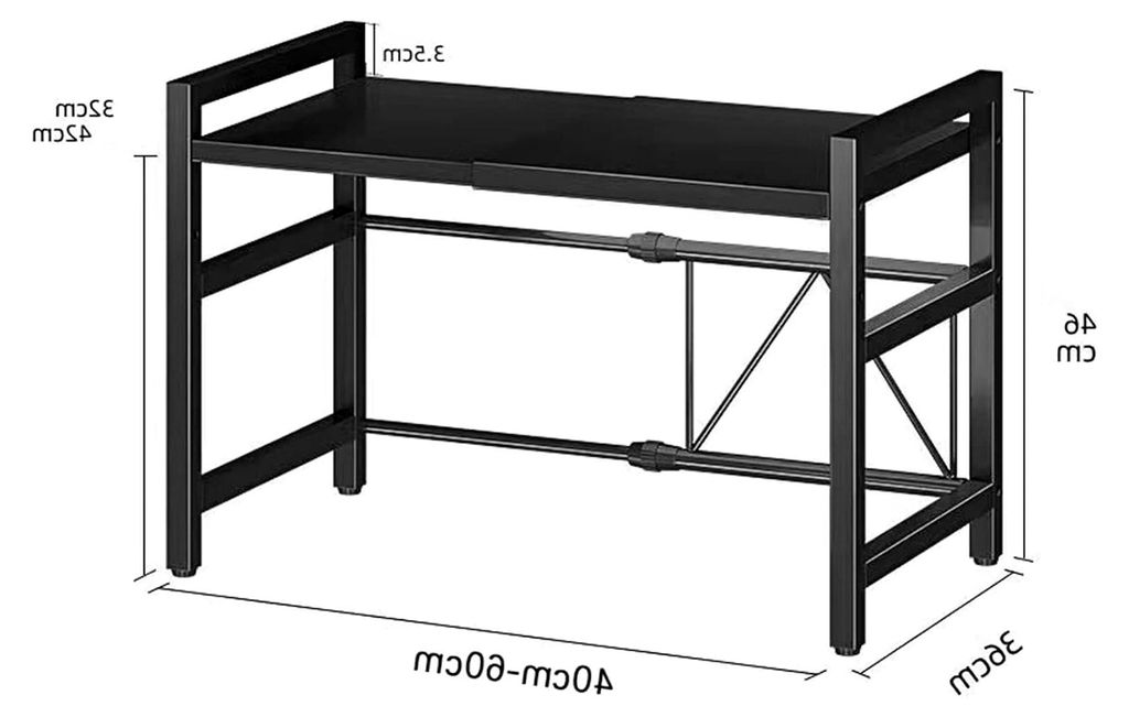 Erweiterbares Mikrowellenregal, Gewicht 30 kg, flexibel ausziehbar von 40-70 cm, Küchenarbeitsplatten-Organizer