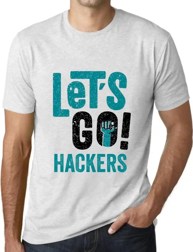Herren Grafik T-Shirt Auf geht's Hacker – Let's Go Hackers – Öko-Verantwortlich Vintage Jahrgang Kurzarm Lustige Druck Geburtstag Geschenk Mann